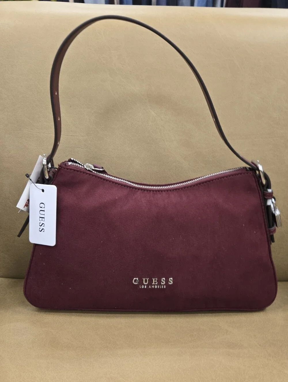 GUESS Women's Burgundy Shoulder Bag